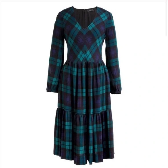 J. Crew Watch Plaid Long Sleeve Dress - Picture 2 of 5